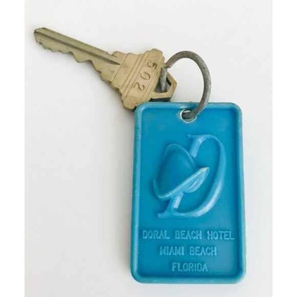Vintage Doral Beach Hotel Miami Beach FL Hotel Key & Fob #502 Historic Original - Picture 1 of 2